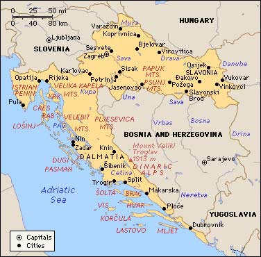 Mapa chorvatska